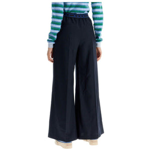 Flared Wool Trousers.