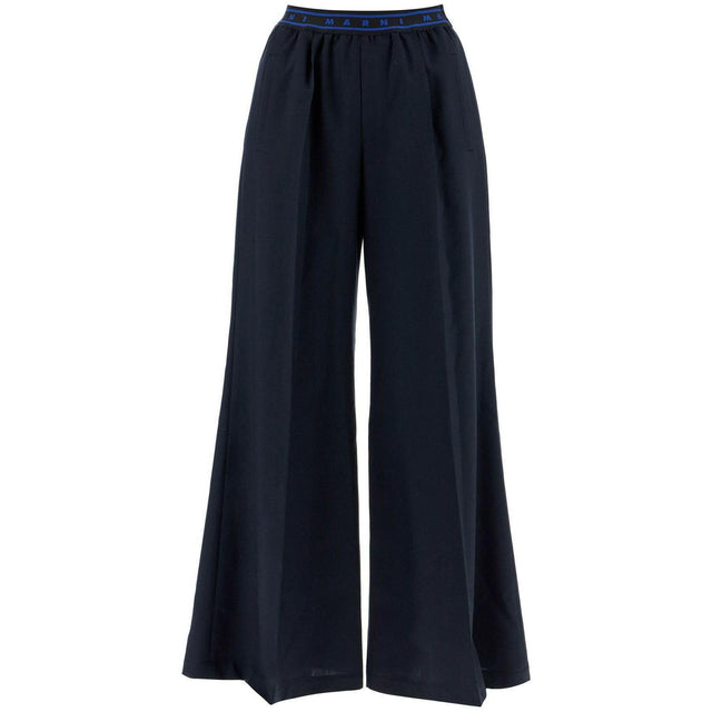 Flared Wool Trousers.