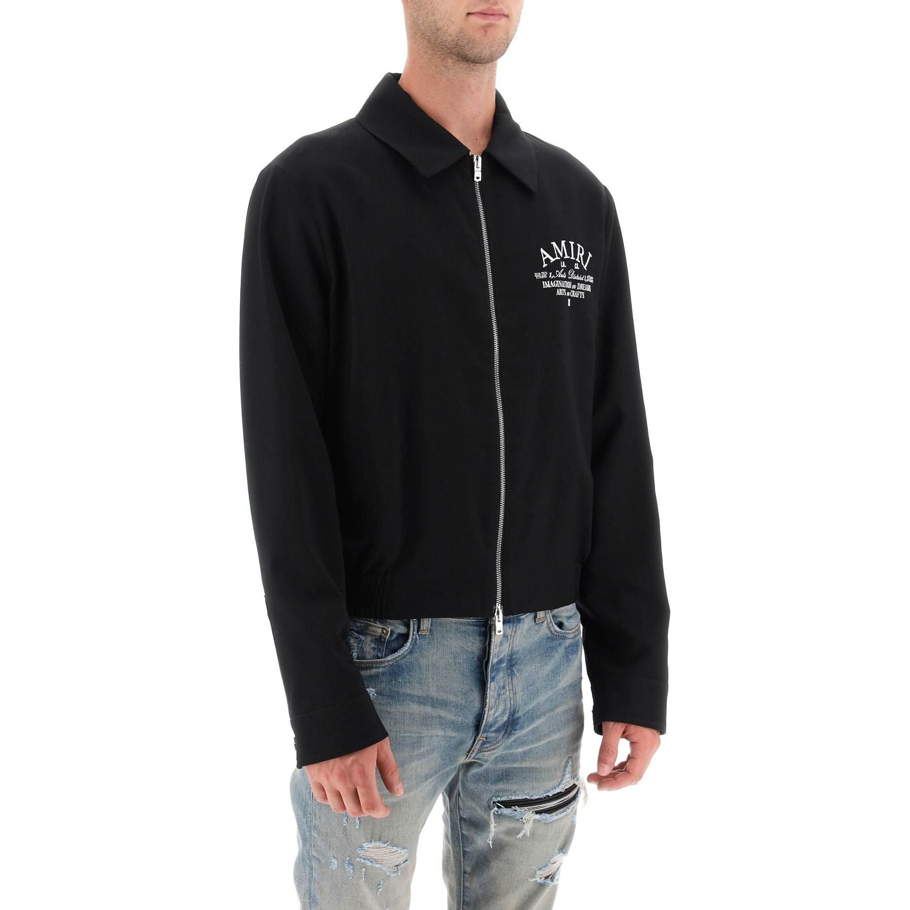 Wool Blend Blouson Jacket with Arts District Embroidery