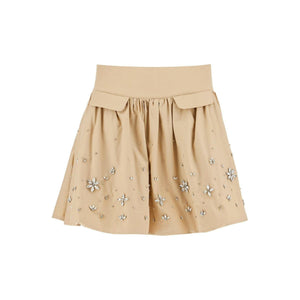 Cotton Embellished Mini Skirt.