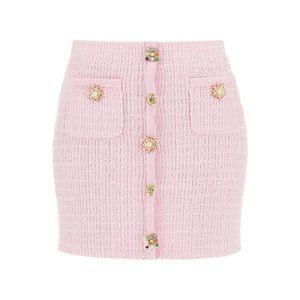 Jewel Button Knit Mini skirt.