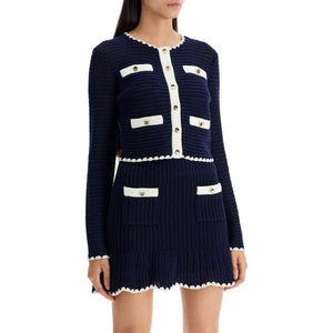 Crotchet Contrast Trim Cardigan.