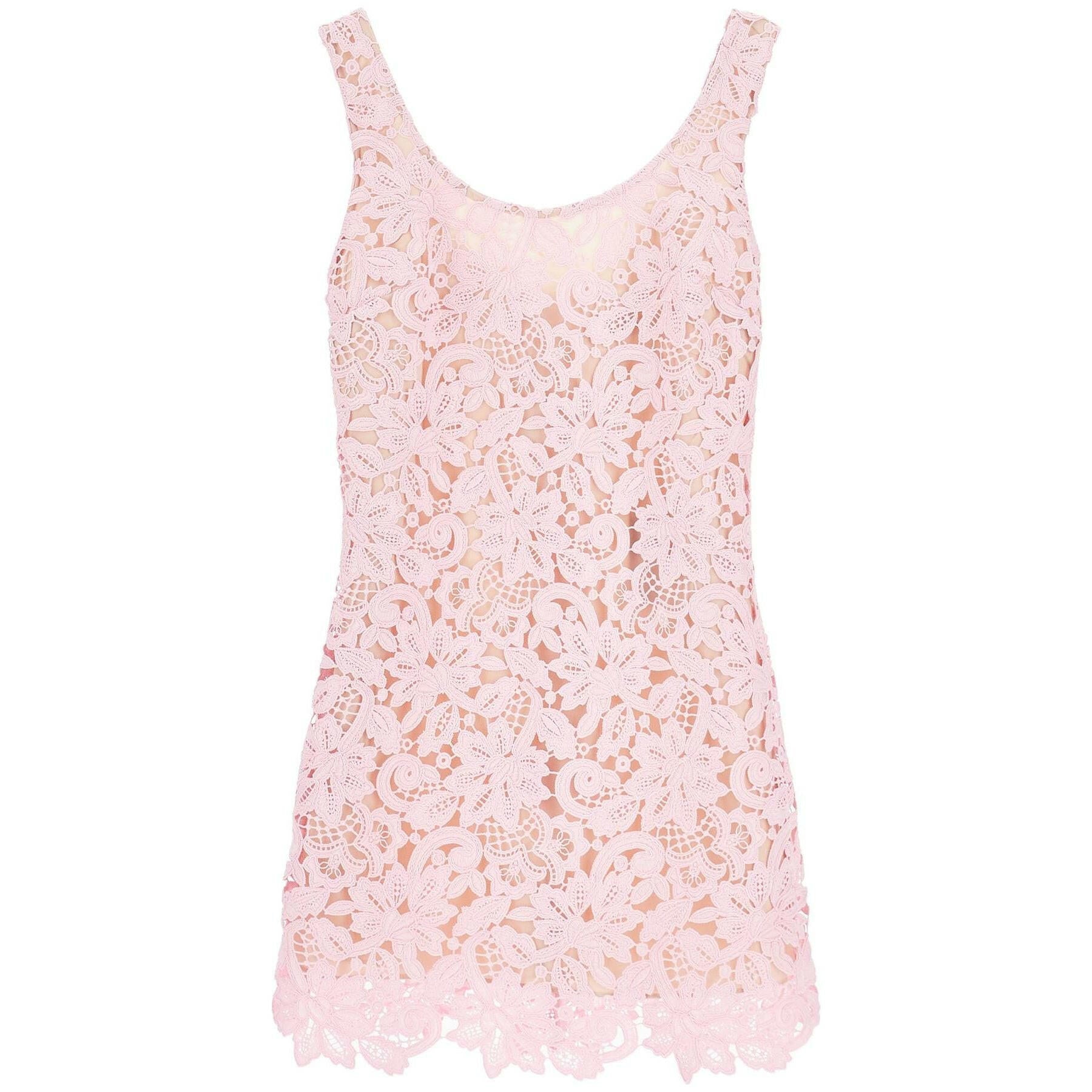 Sleeveless Floral Lace Mini Dress