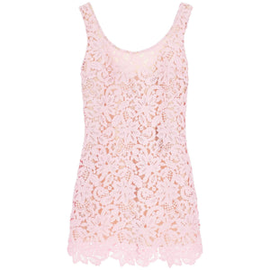 Sleeveless Floral Lace Mini Dress