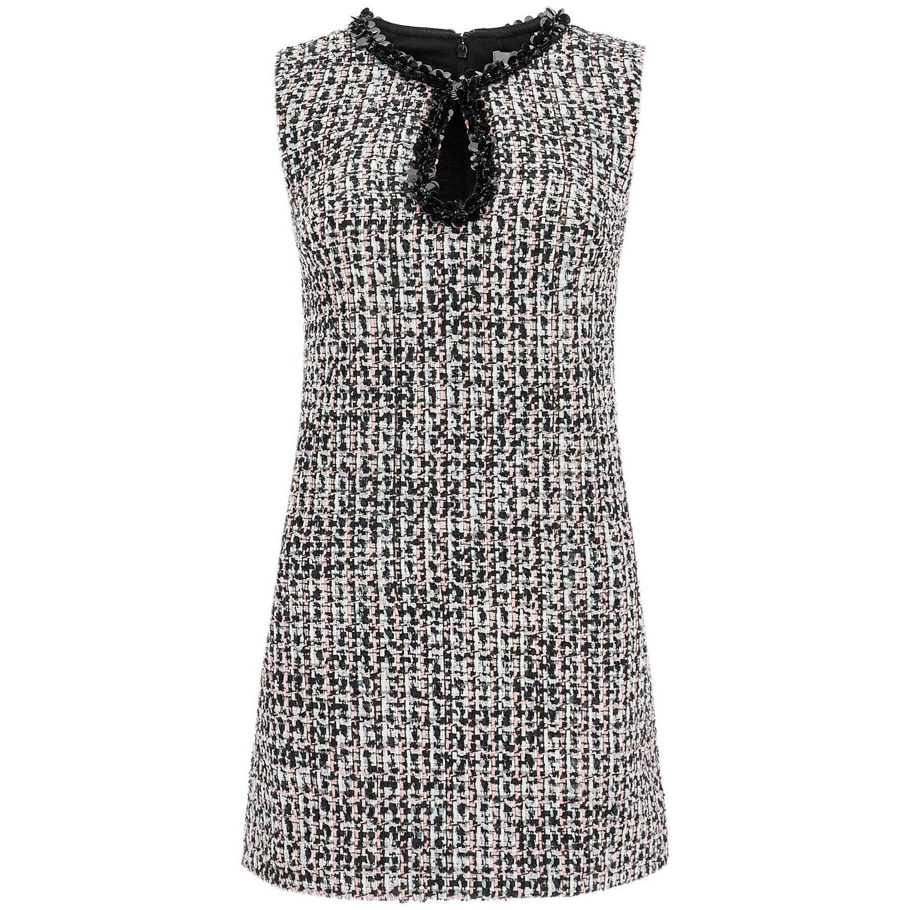 Bouclé Keyhole Cut Mini Dress.