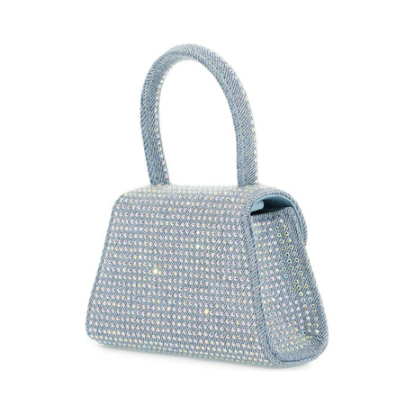 Rhinestone Denim Micro Bow Bag.