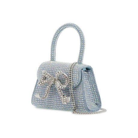 Rhinestone Denim Micro Bow Bag.