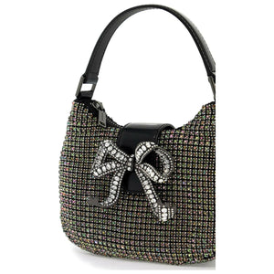 Rhinestone Chainmail Crescent Bag.