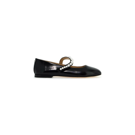 MACH & MACH-Siren Pearl Embellished Ballet Flats-JOHN JULIA