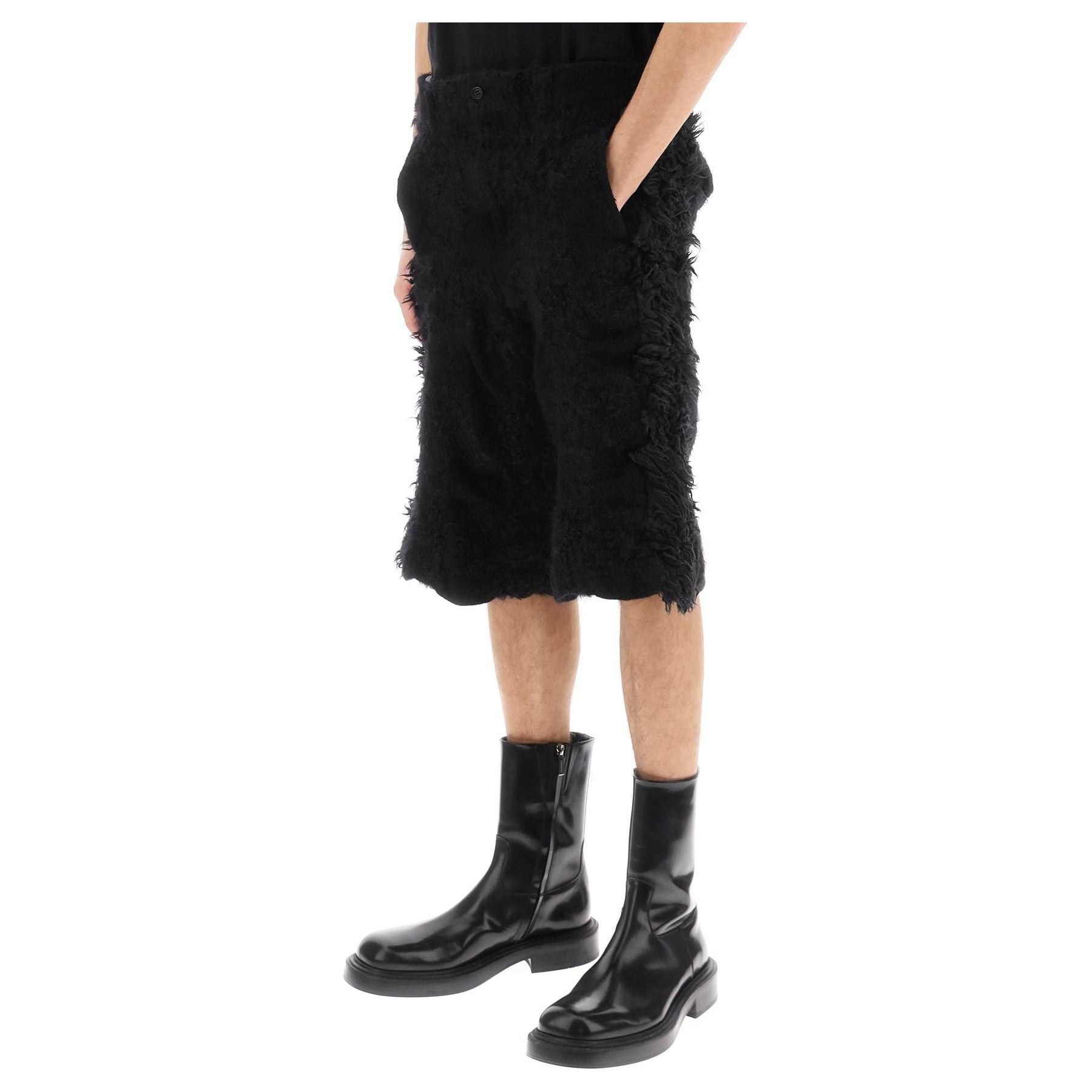 Fur Effect Knitted Shorts