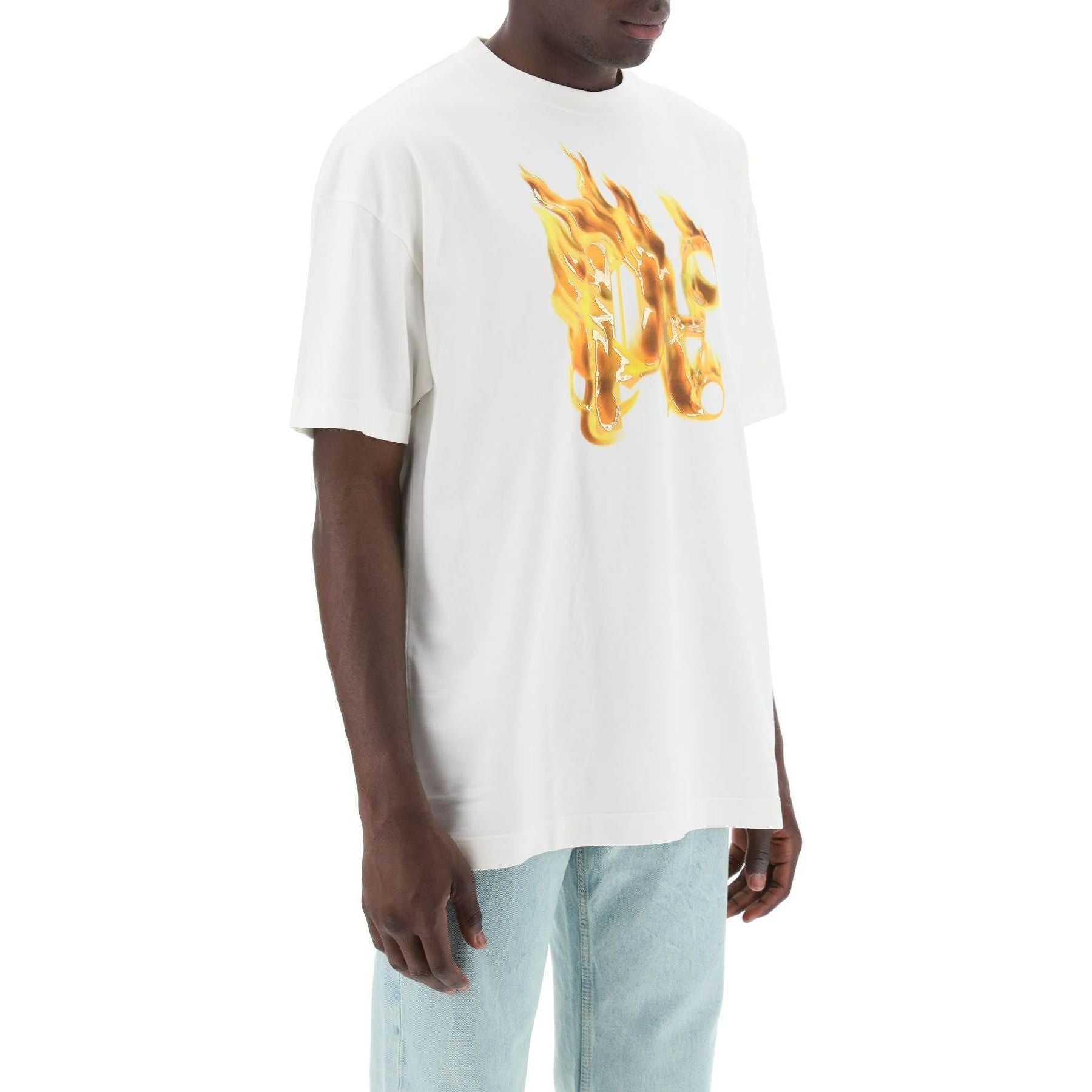 Burning Monogram Cotton T-Shirt