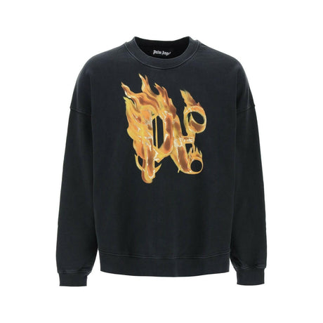 PALM ANGELS-Burning Monogram Sweatshirt-JOHN JULIA