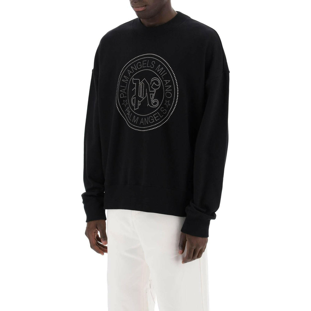 Milano Stud Cotton Crewneck Sweater.