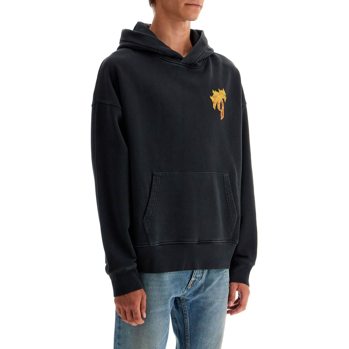 Cotton French Terry Burning Palm Oversized Hoodie