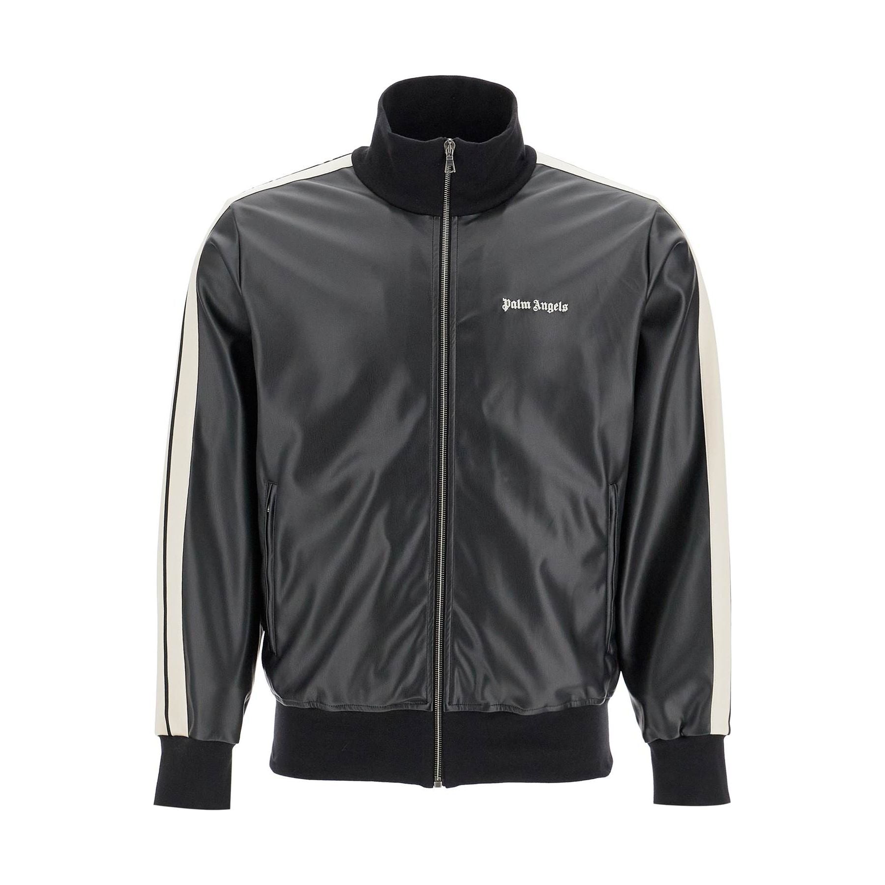 Faux Leather Track Jacket