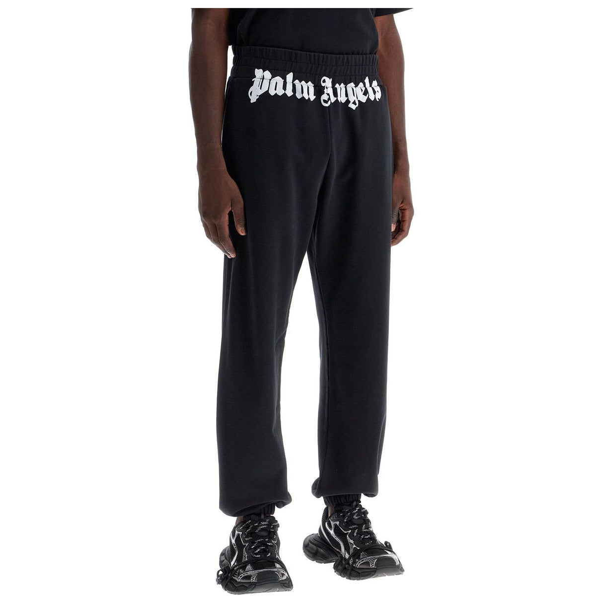 Cotton Slub Jersey Logo Print Joggers