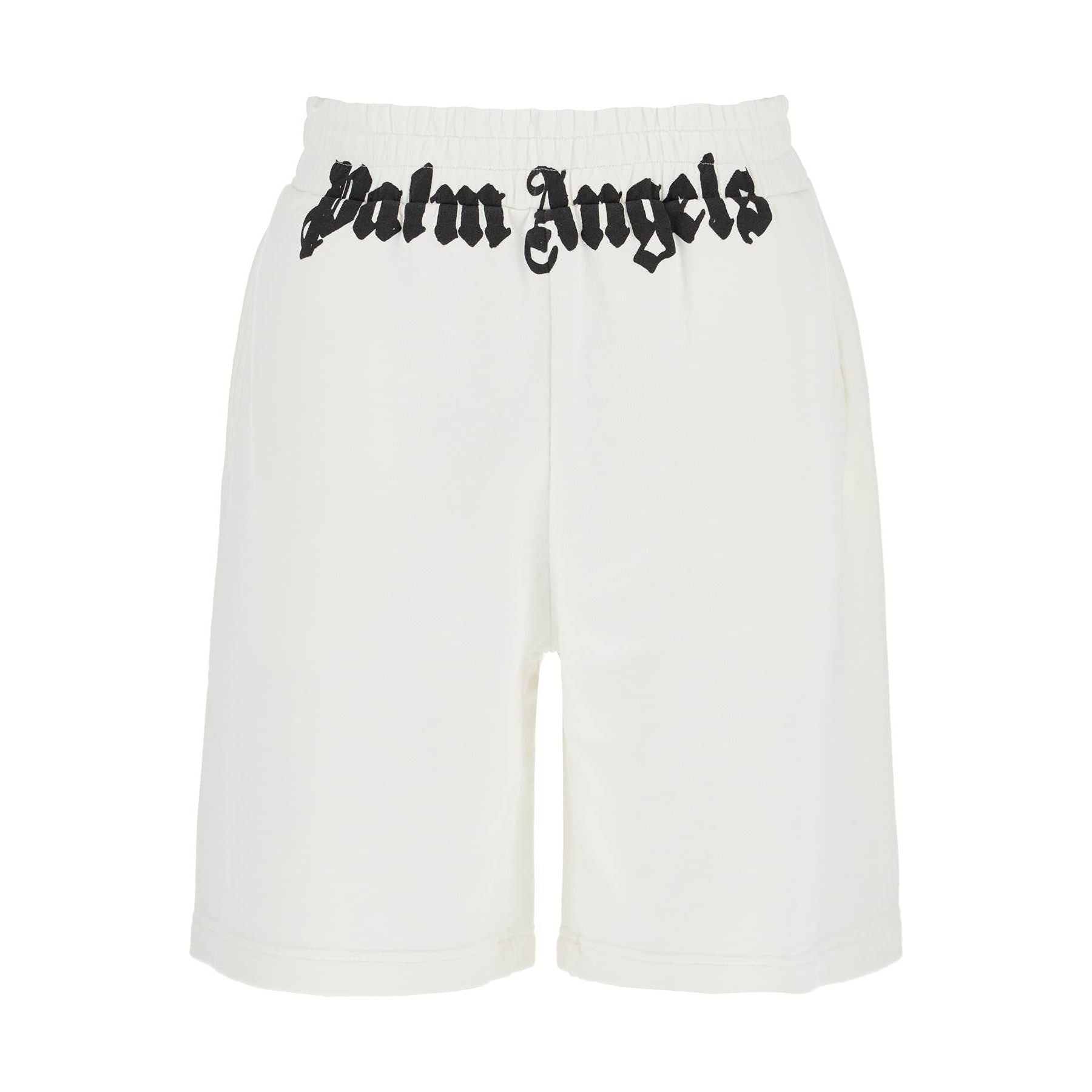 Cotton Slub Jersey Sporty Bermuda Shorts Logo Print