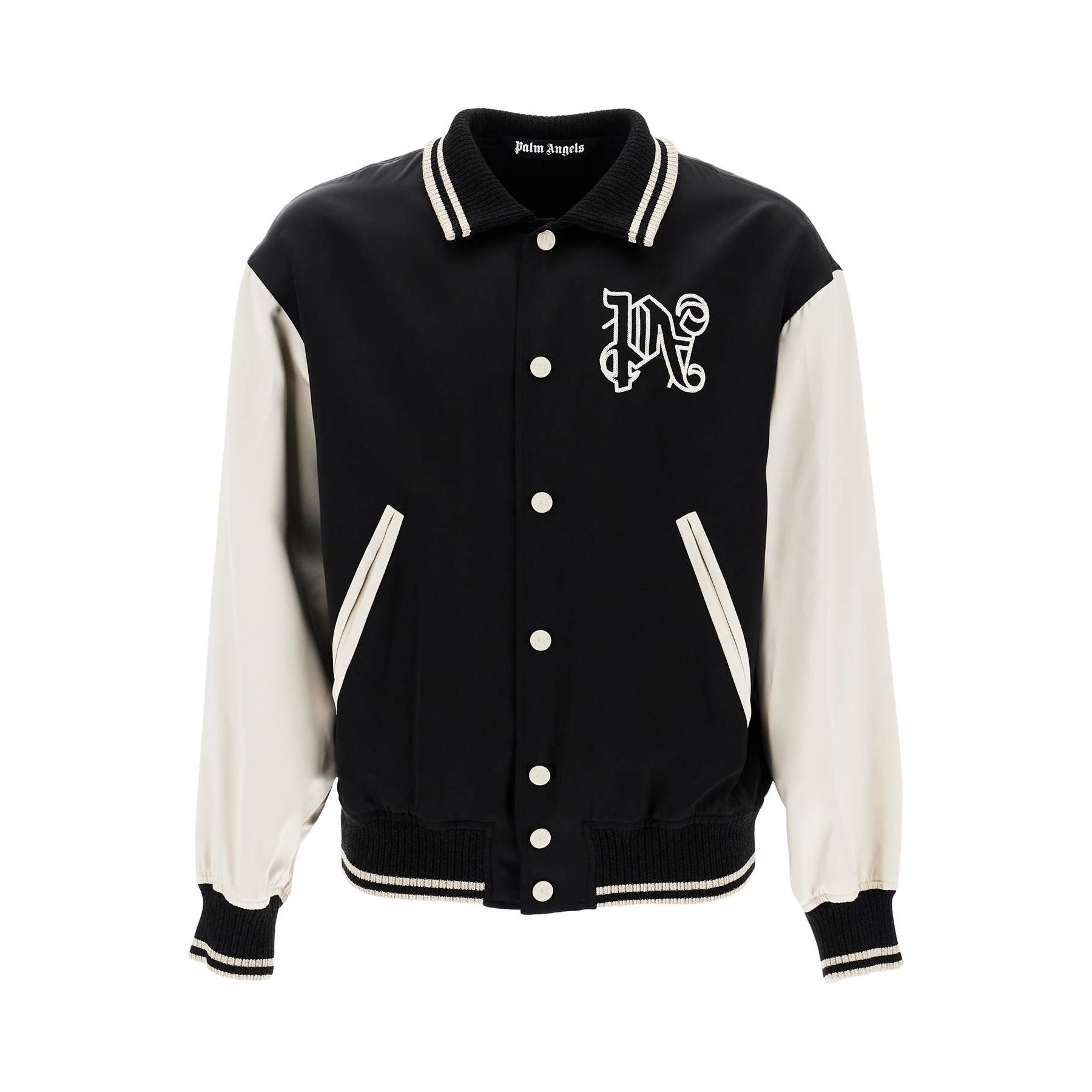 PALM ANGELS-Satin Varsity Jacket -JOHN JULIA.