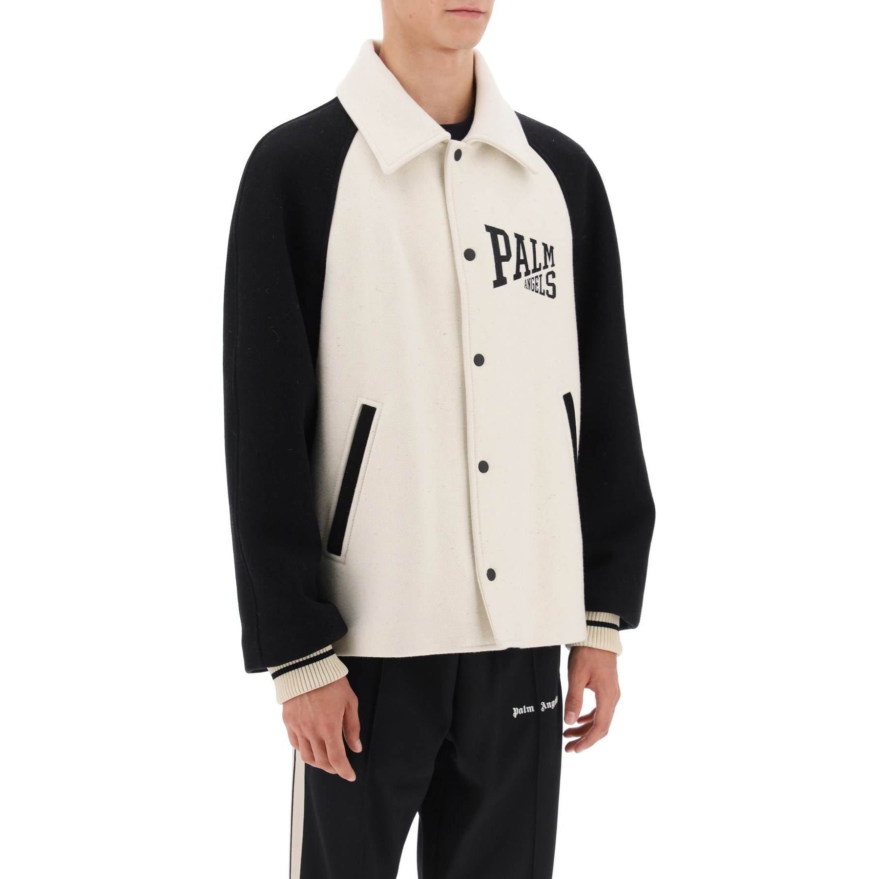 Wool Varsity Jacket With Embroidery