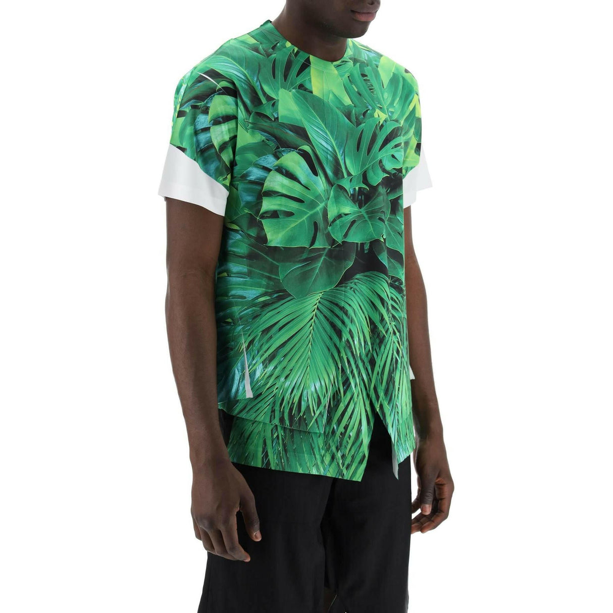 Leaf Print Jersey T-Shirt COMME DES GARCONS HOMME PLUS JOHN JULIA.