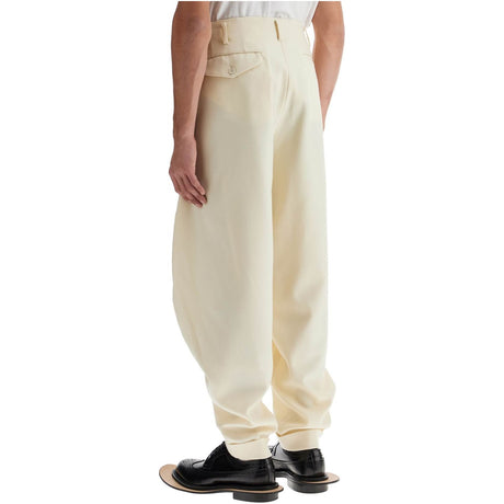 Stretch Wool Barrel Pants For Men/w