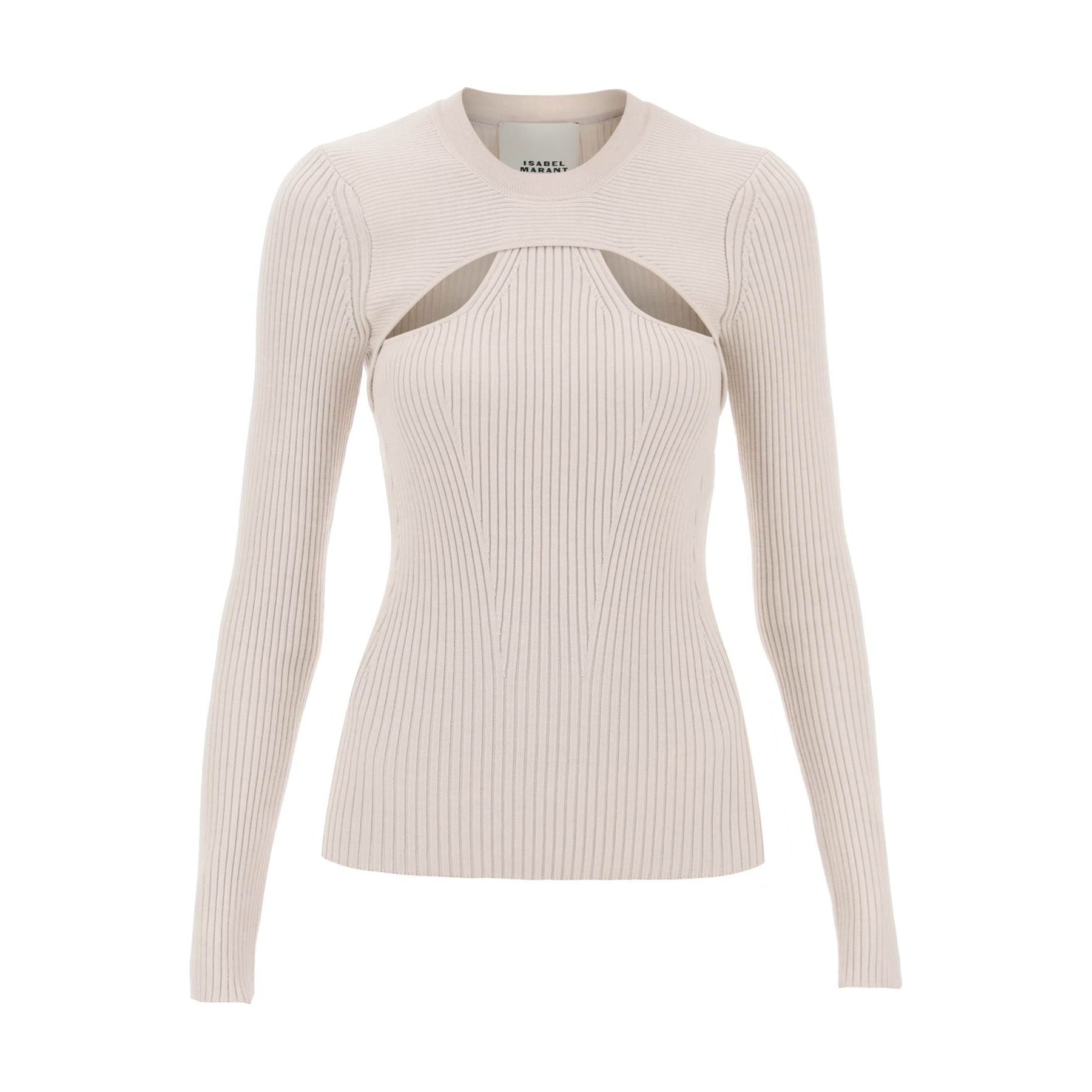 Zana' Cut Out Sweater In Ribbed Knit
