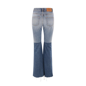 Patchwork Denim Flare Jeans-CHLOÉ-JOHN JULIA