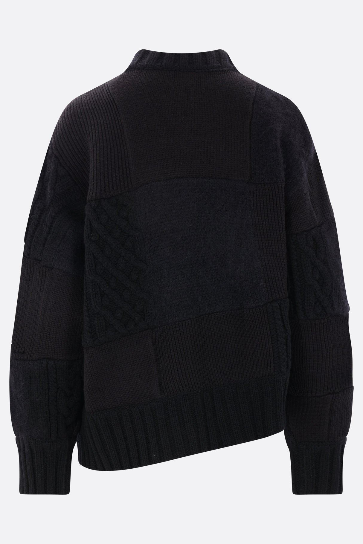 Patchwork Wool Blend Sweater-SACAI-JOHN JULIA