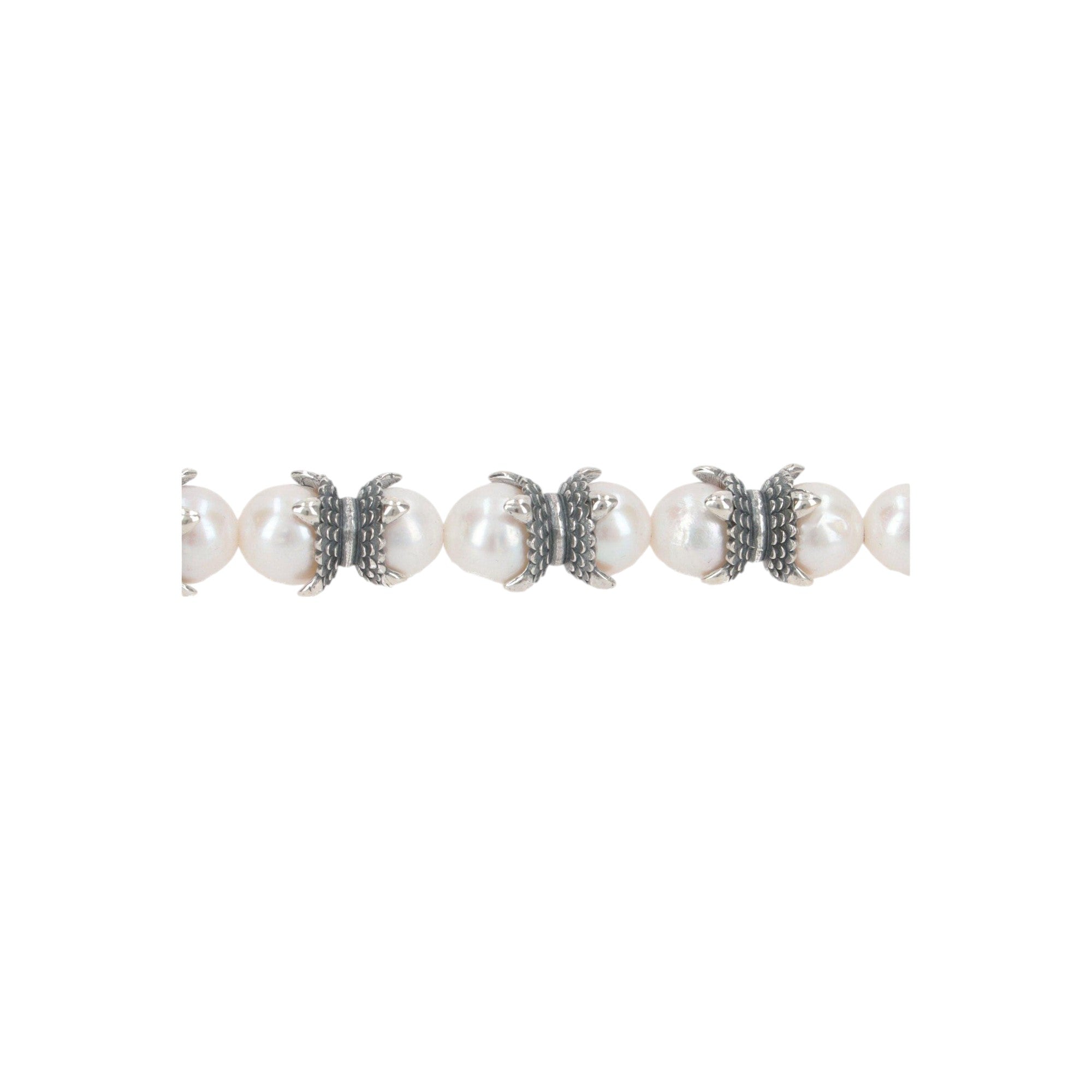 Pearl-embellished Sterling Silver Bracelet-EMANUELE BICOCCHI-JOHN JULIA