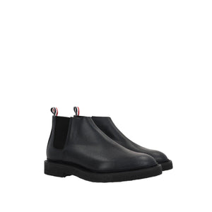 Pebble Grain Leather Mid-top Chelsea Boots-THOM BROWNE-JOHN JULIA