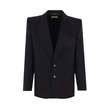 Pinstriped Wool Jacket-SAINT LAURENT-JOHN JULIA