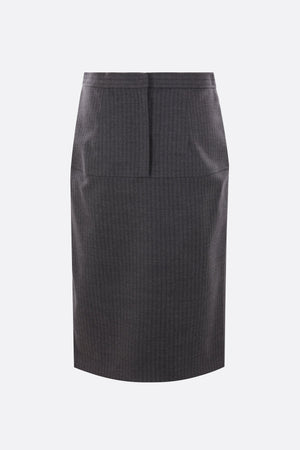 Pinstriped Wool Pencil Skirt-FENDI-JOHN JULIA