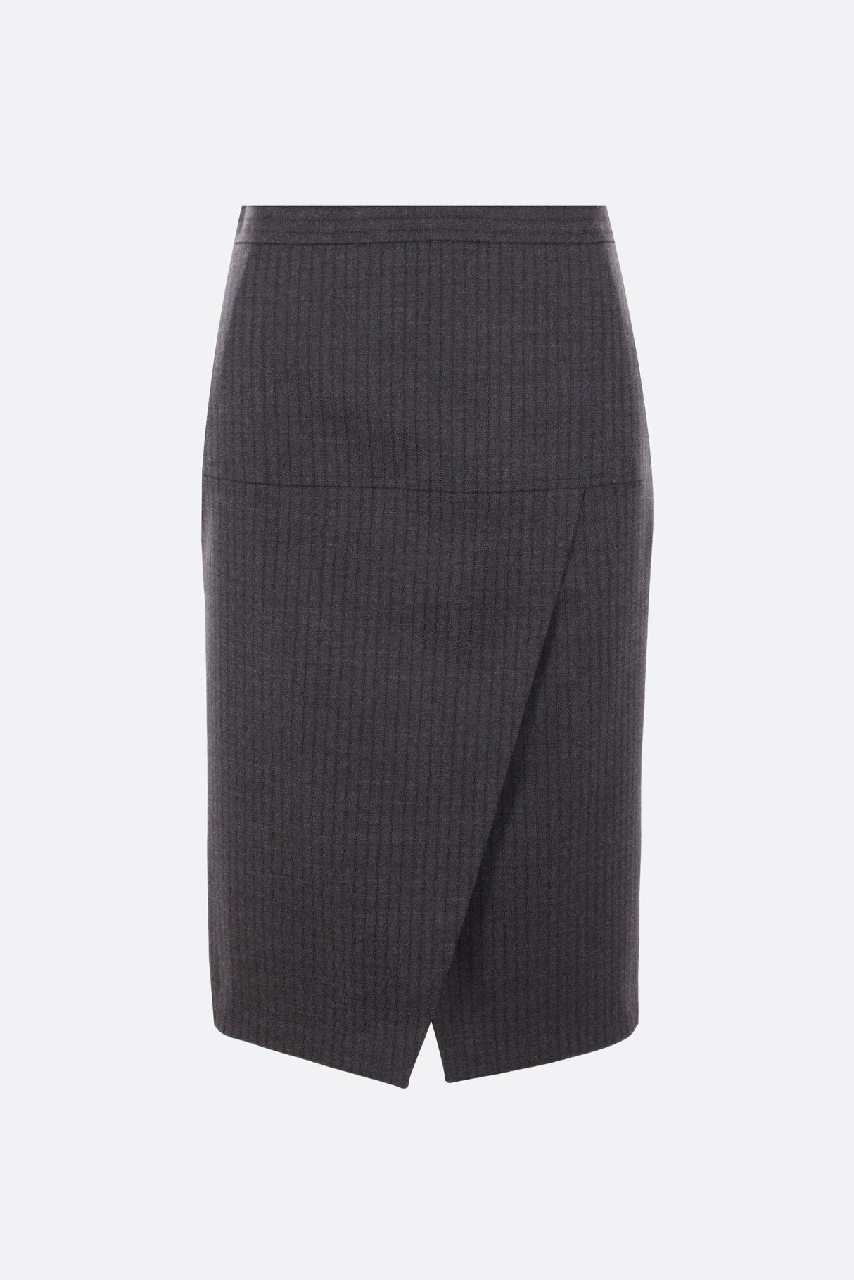 Pinstriped Wool Pencil Skirt-FENDI-JOHN JULIA