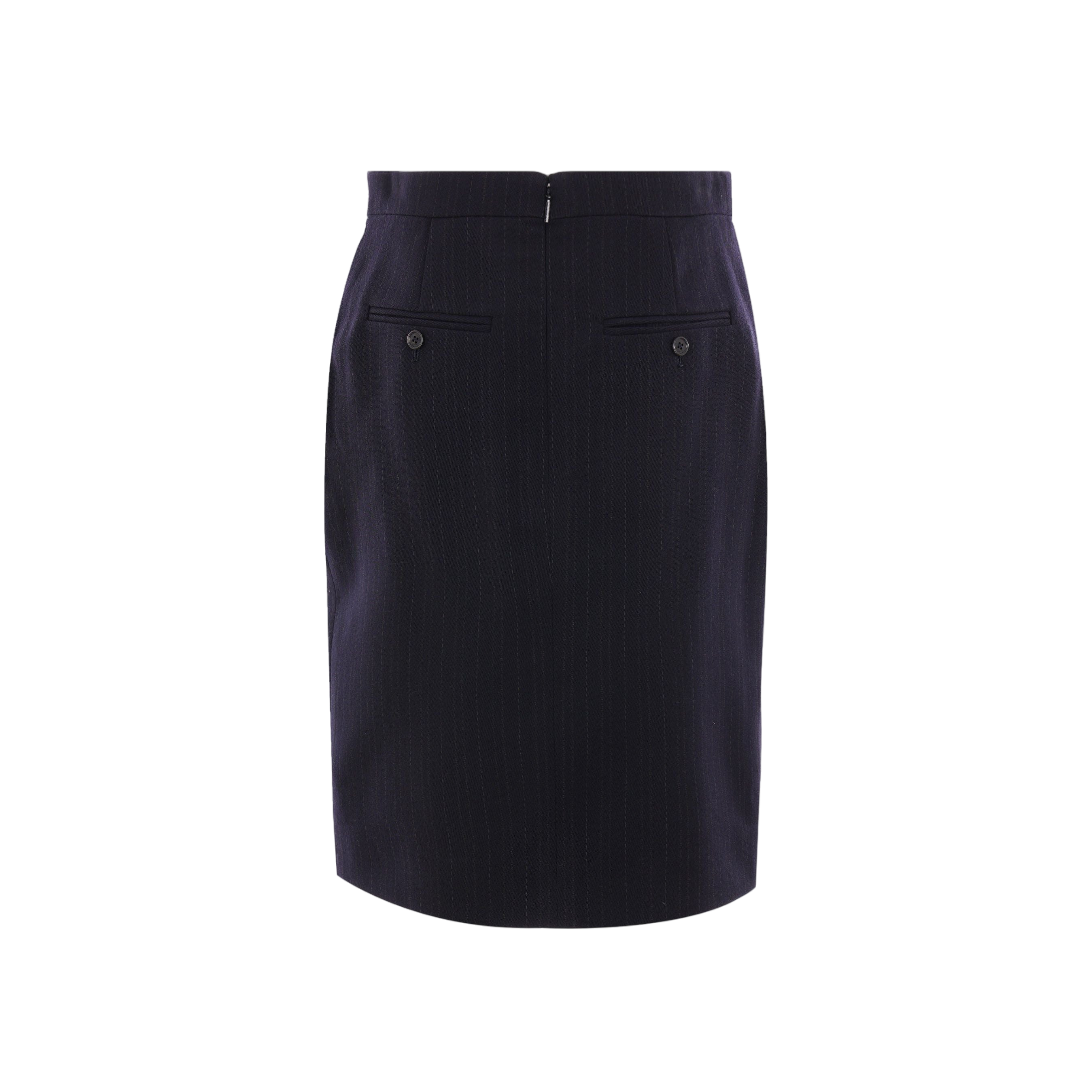 Pinstriped Wool Skirt-SAINT LAURENT-JOHN JULIA