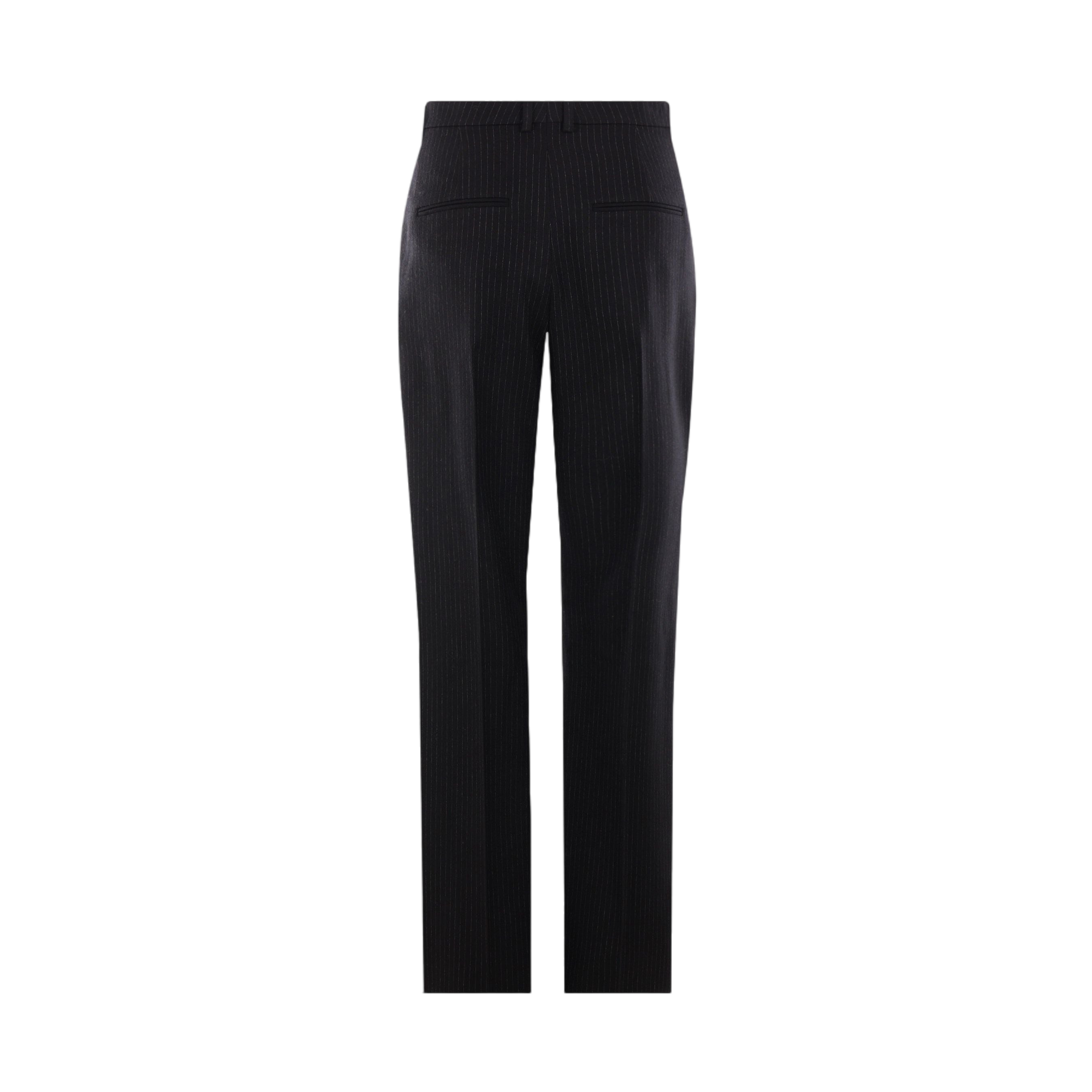 Pinstriped Wool Straight-leg Pants-SAINT LAURENT-JOHN JULIA