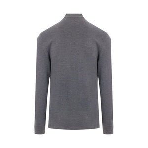 Piquet Long-sleeved Polo Shirt-BRUNELLO CUCINELLI-JOHN JULIA