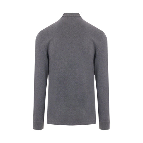 Piquet Long-sleeved Polo Shirt-BRUNELLO CUCINELLI-JOHN JULIA