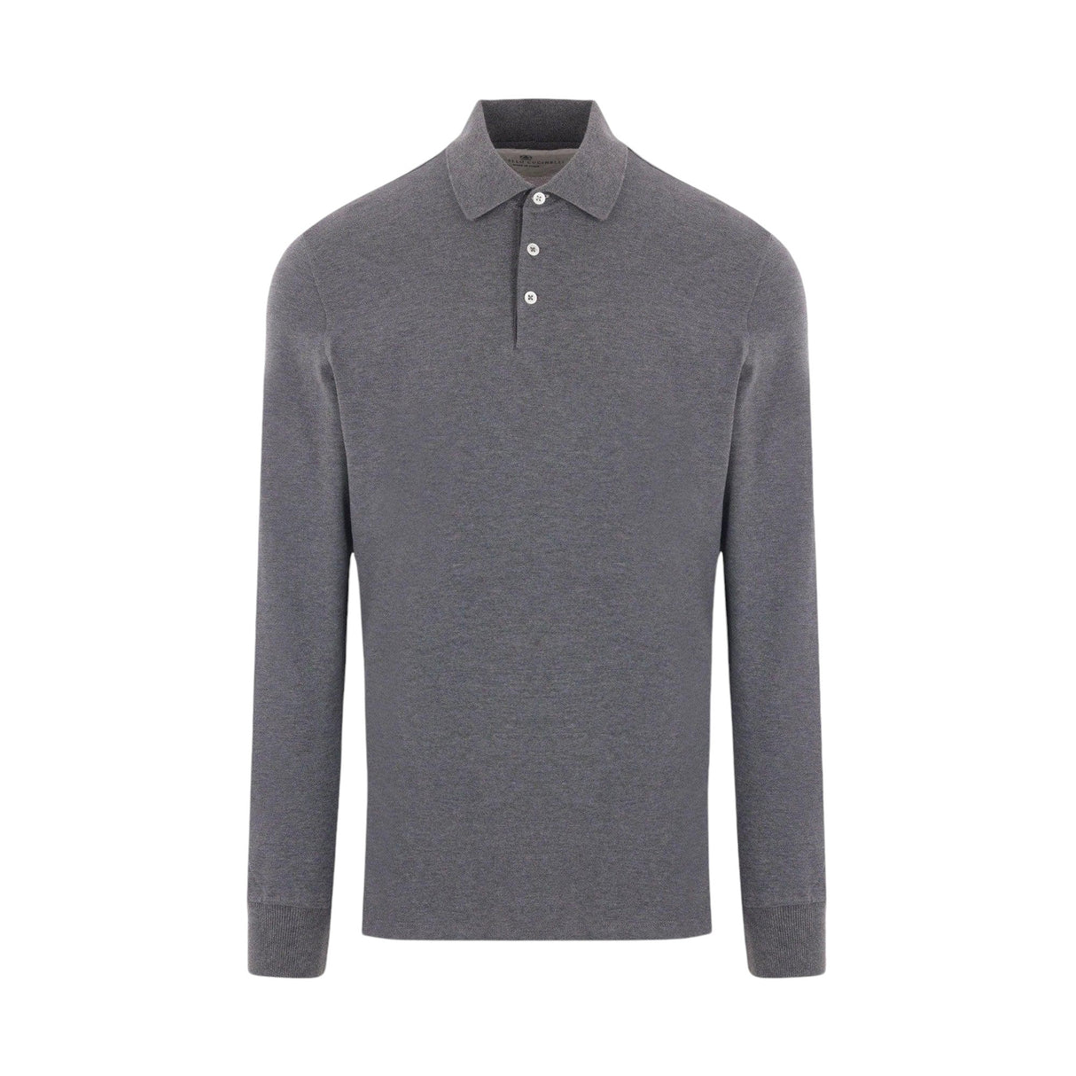 Piquet Long-sleeved Polo Shirt-BRUNELLO CUCINELLI-JOHN JULIA