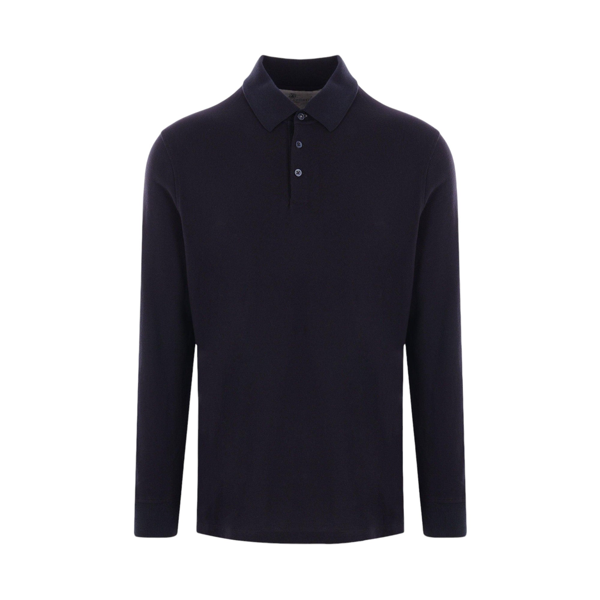 Piquet Long-sleeved Polo Shirt-BRUNELLO CUCINELLI-JOHN JULIA