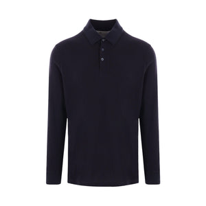 Piquet Long-sleeved Polo Shirt-BRUNELLO CUCINELLI-JOHN JULIA