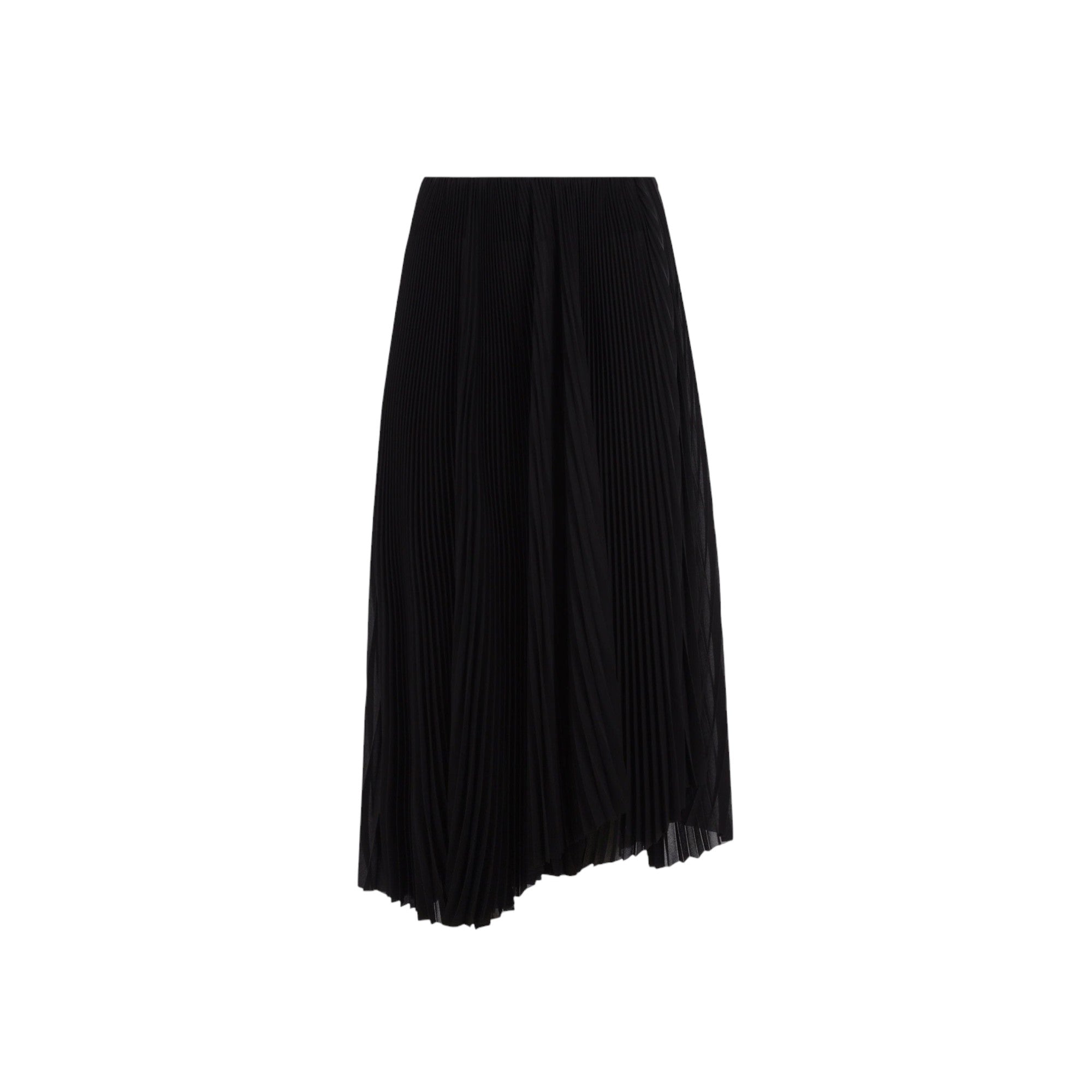 Pleated Georgette Asymmetric Midi Skirt-BALENCIAGA-JOHN JULIA