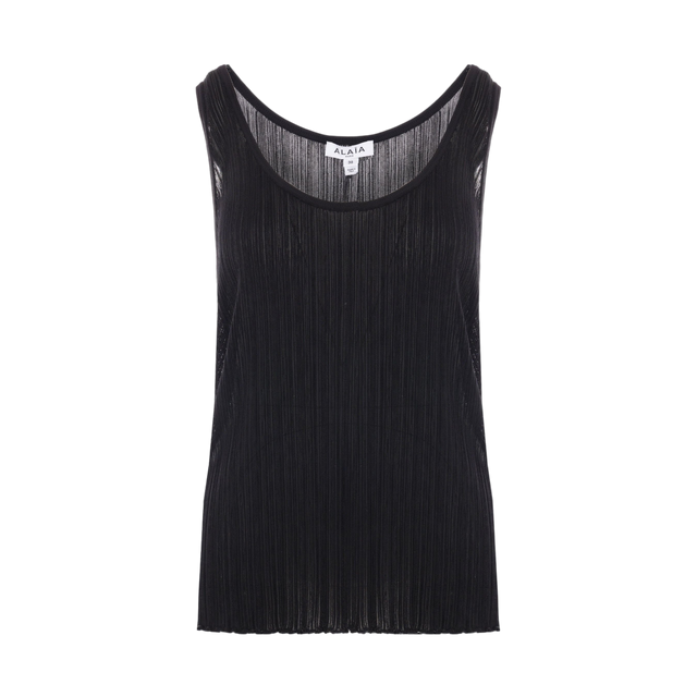 Pleated Knit Tank Top-ALAÏA-JOHN JULIA