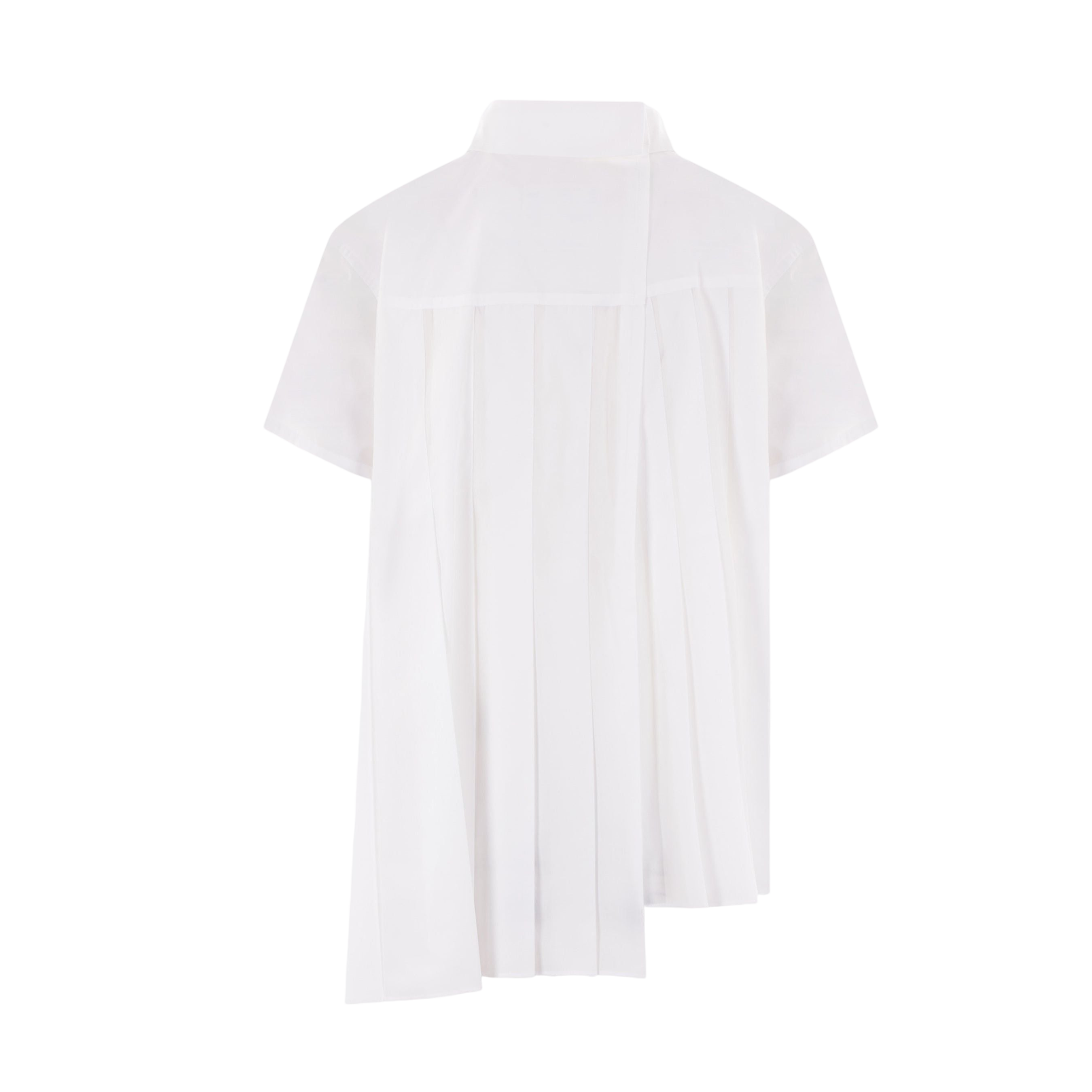 Pleated Poplin Short-sleeved Shirt-SACAI-JOHN JULIA