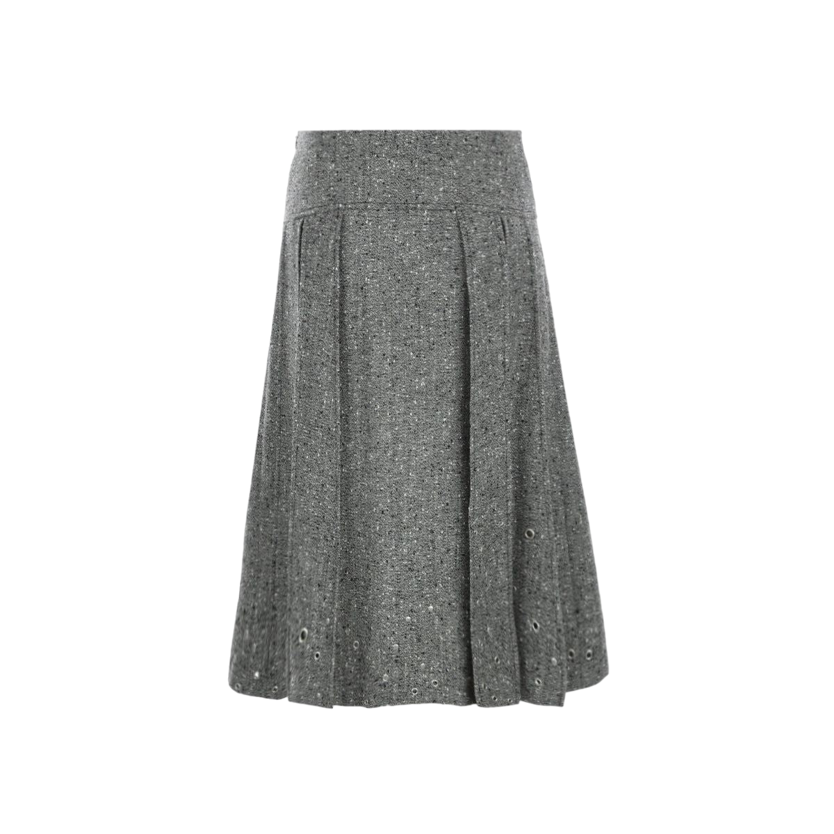 Pleated Wool Blend A-line Skirt-DURAZZI MILANO-JOHN JULIA