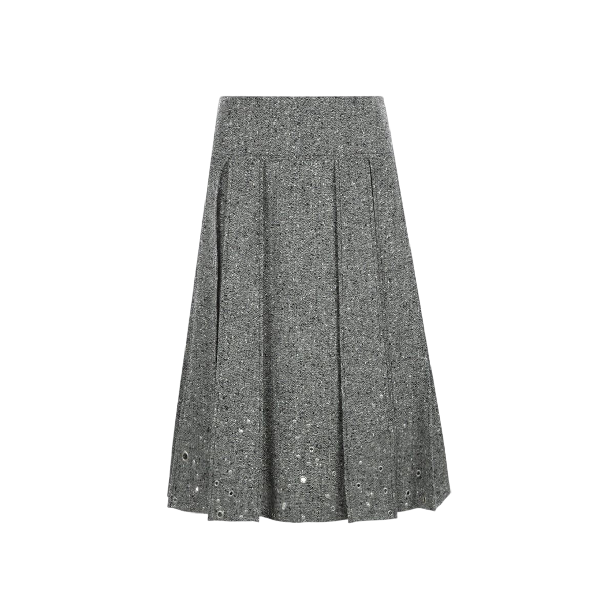 Pleated Wool Blend A-line Skirt-DURAZZI MILANO-JOHN JULIA