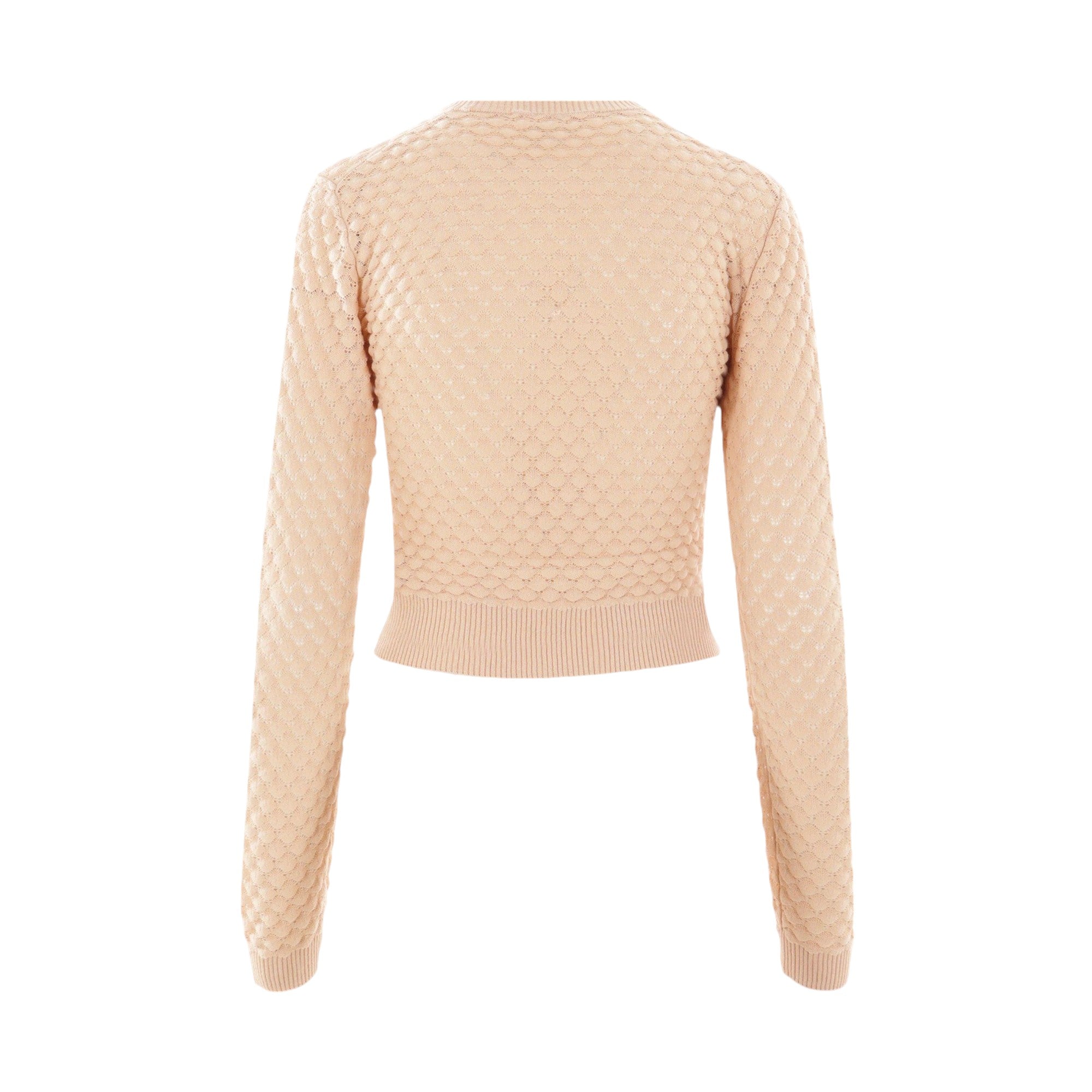 Pointelle Cotton Cropped Sweater-CHLOÉ-JOHN JULIA