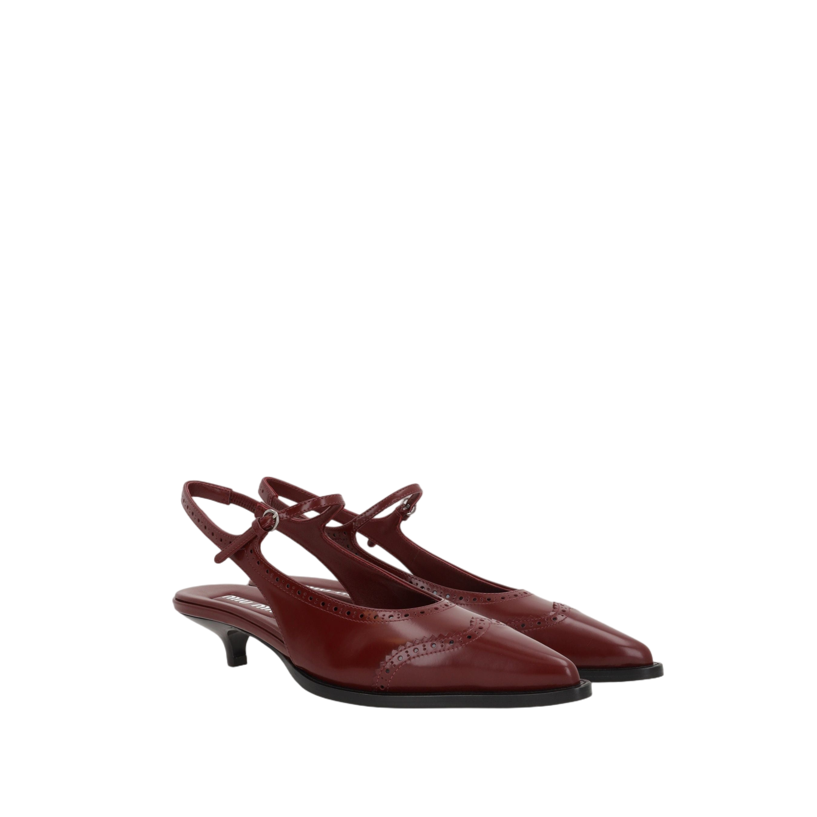 Polished Leather Slingbacks-MIU MIU-JOHN JULIA