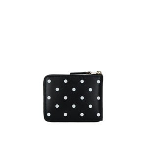 Polka Dots Printed Smooth Leather Zip-Around Wallet-COMME des GARCONS WALLET-JOHN JULIA