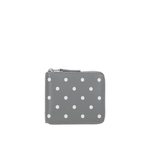 Polka Dots Printed Smooth Leather Zip-Around Wallet-COMME des GARCONS WALLET-JOHN JULIA