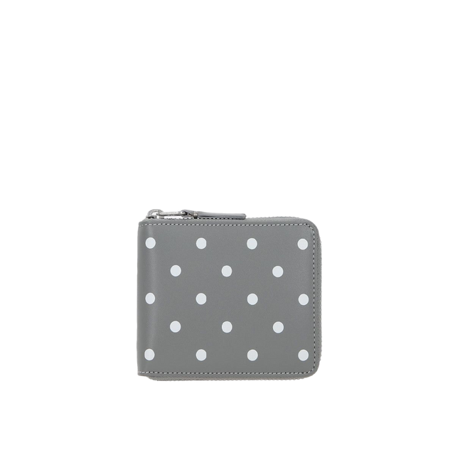 Polka Dots Printed Smooth Leather Zip-Around Wallet-COMME des GARCONS WALLET-JOHN JULIA